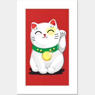super lucky cat Posters and Art
